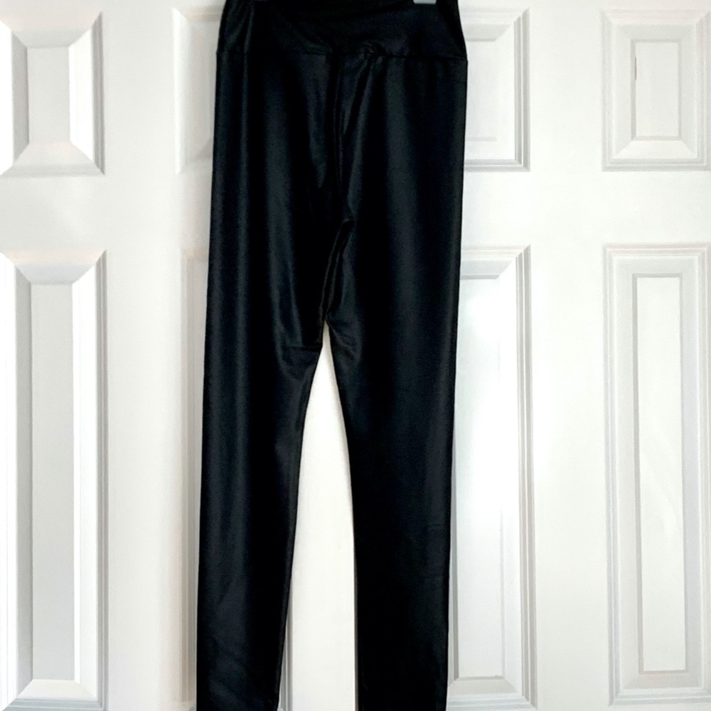 NWOT Forever21 Faux Leather High Waist Wide Band Leggings, Size Small, Black